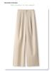 Women's 2025 Gray High-Waisted Wide-Leg Dress Pants - Spring/Autumn Casual and Drapey