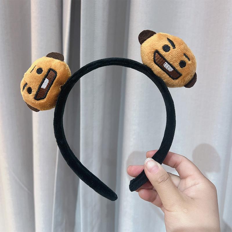 Bt21 Cartoon Cute Plush Doll Headband Suitable For Daily Use Girl'S Hair Accessory Anime Peripheral Decoration Birthday Gift