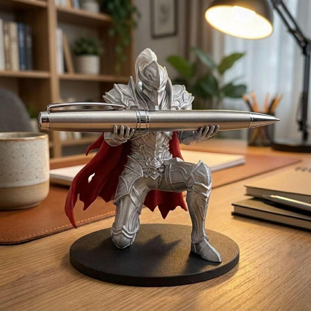 Plastic Knight Pen Holder Unique Stationery Stand Creative Pen Stand  Stationery Display