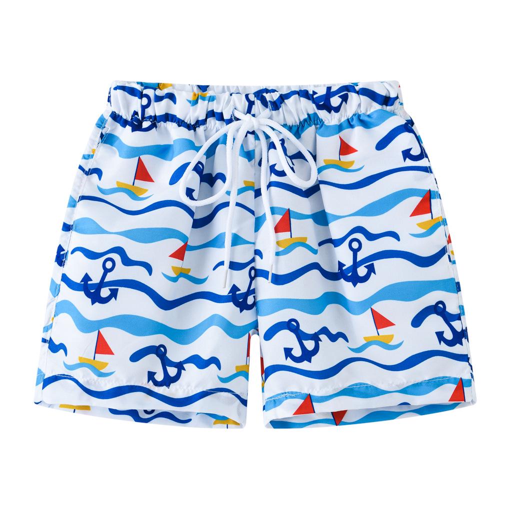 Sommer Kinder Cartoon-Print Badeshorts - Elastischer Bund Strand- & Sportbadehosen