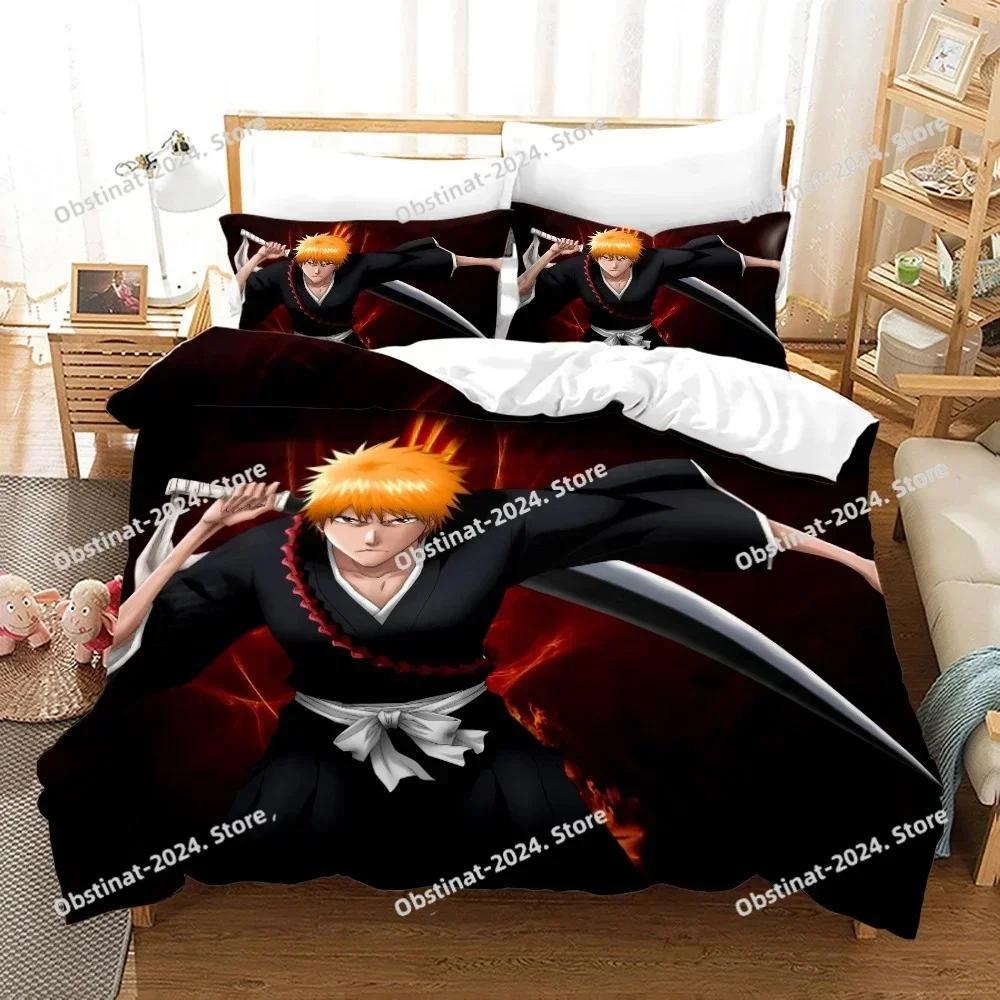 Fashion Bleach Bedding Set Bedspread Single Twin Queen King Size Bleach Anime Bleach Bed Sets Aldult Kid Bedroom Duvetcover Set