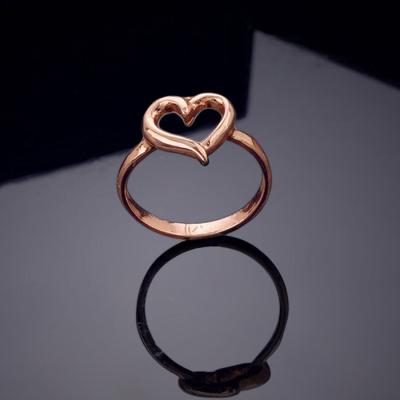 Rose Gold Plated Heart Shaped Finger Ring for Women