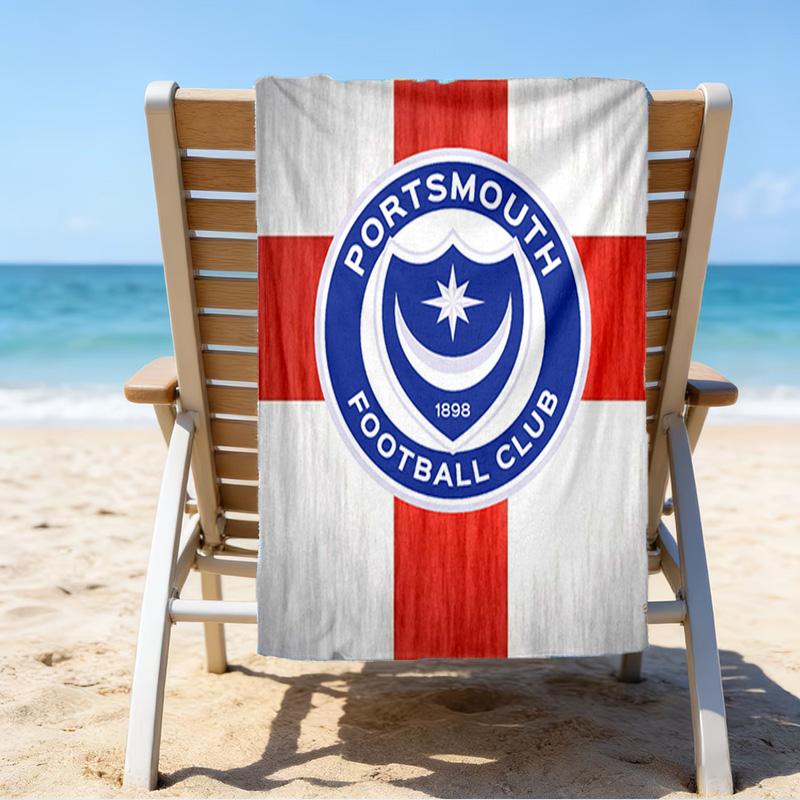 Ports FC Wappen Bedrucktes Strandtuch, Super Weiche Mikrofaser, Perfektes Geschenk Geburtstag, für Pool, Strand, Reisen, für Familie und Freunde