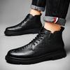 Autumn and Winter 2025 New Leather Alligator Pattern Casual Leather Boots Outdoor Cotton Warm Martin Boots Tooling Martin Boots