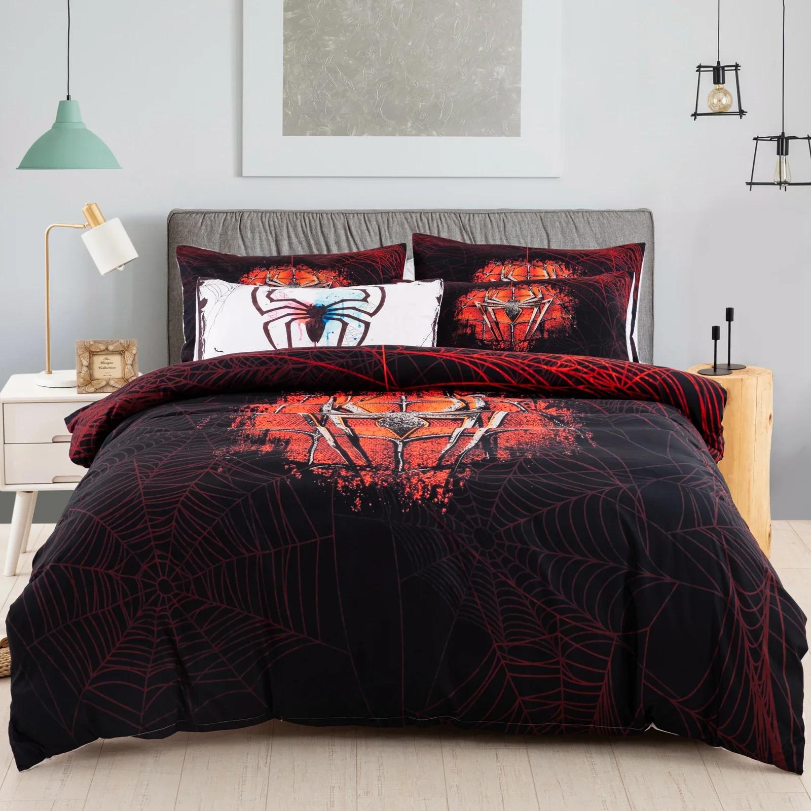 

Cobweb Beding Set for White Black Soft Duvet Cover Sets Spider Venom Western Thick Comfortable Quilt Cover Bedrom Set Bedclothes Microfiber 100*200cm Single