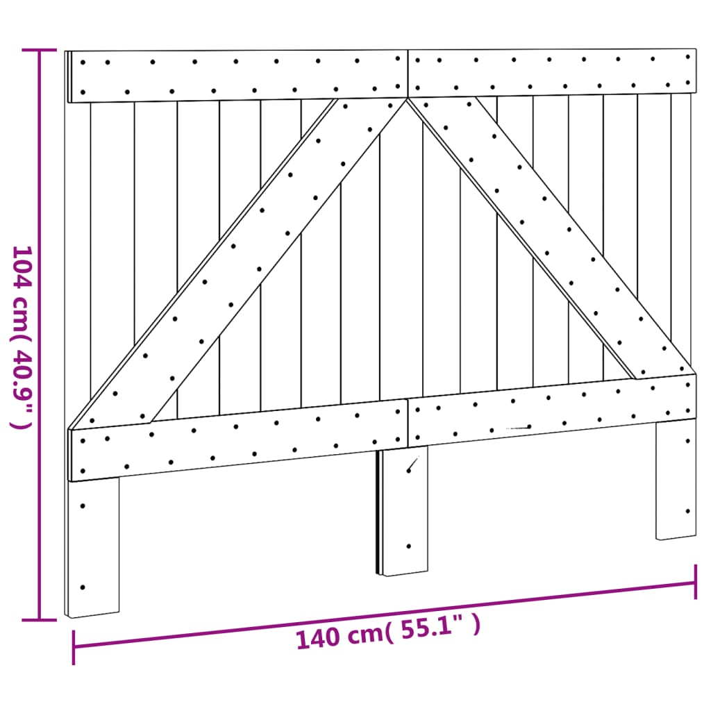 Headboard 140 x 104 cm Solid Pine Wood