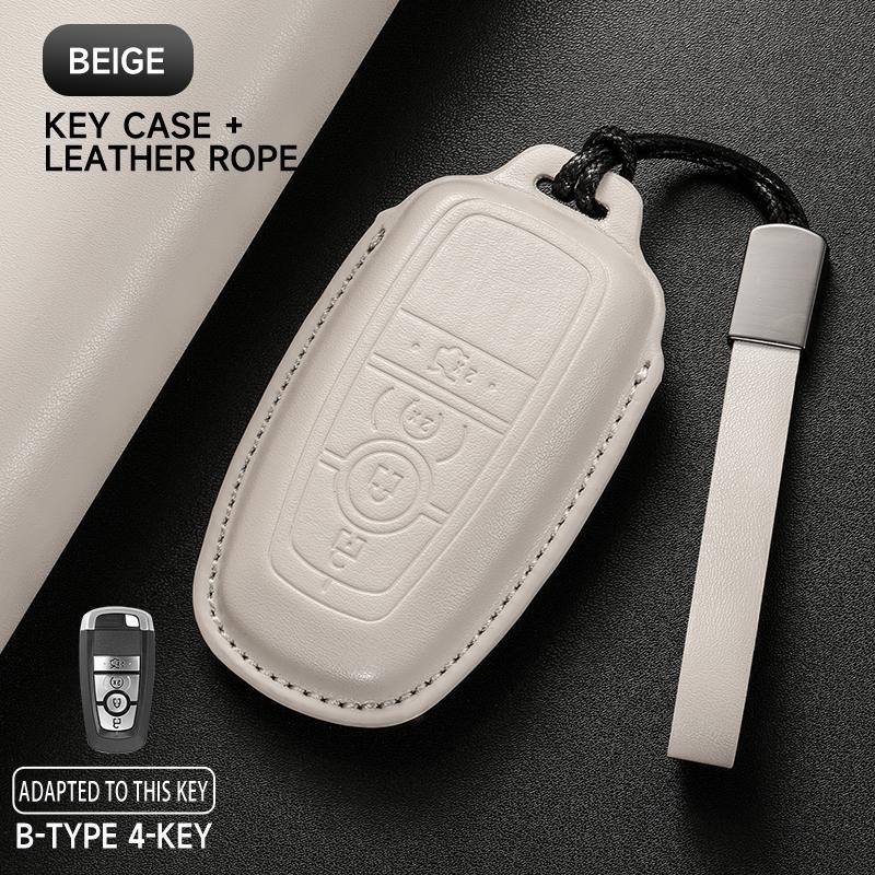 

Genuine Leather Car Key Case Cover Key Bag For LINCOLN MKC MKZ MKX MKT MKS Navigator Z Nautilus Aviator Protect Set Accessories