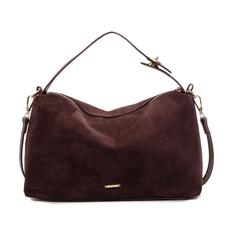 This Year's Popular Suede Retro Bag Women's Large Capacity 2025 New Trendy Messenger Bag Casual Commuter Pillow Bag