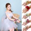 1PC Suit Corsage Pins Silk Rose Groom Boutonnier Elegant Corsage Bracelet Wedding Bridesmaid Wrist Flower Non-Fading