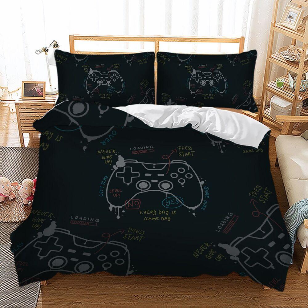 Gamepad Doona Duvet Quilt Cover Set Single Double Queen King Size Bed Pillowcase