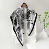 New 91cm silk scarf women's satin chain imitation silk large square scarf high-end spring and summer shawl