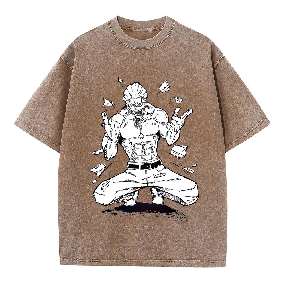 Anime Jujutsu Kaisen Fushiguro Toji Printed T Shirt Men Women Manga Tshirts Washed Cotton T-shirt Harajuku Unisex Oversized Tee