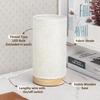 Night Lamp - Linen Themed Bedside Reading Lamp with Wooden Base for Night, Bed Room, Living Room, Home & Decor