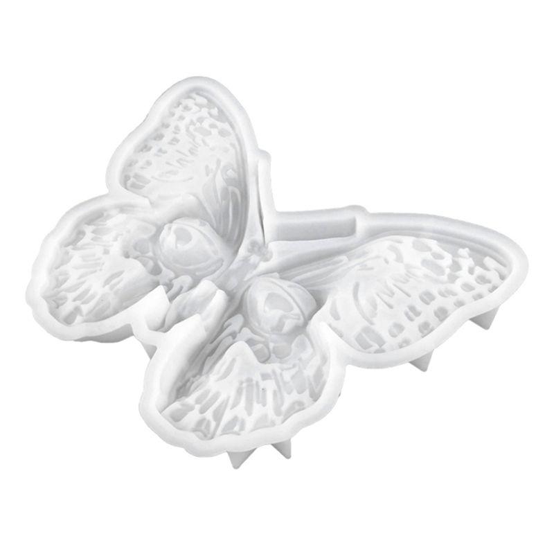 ABJI-Skull And Butterfly Pendant Glue Mold DIY Halloween Decoration Pendant Skull And Butterfly Silicone Mold белый
