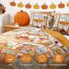 Thanksgiving Patchwork Duvet Cover Set King SizeFall Farm Duvet Cover Turkey Pumpkin Sunflower CoverAutumn Harvest Themed