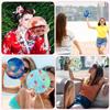 Japanese Oil Painting Portable Cooling Fan Polyester Round Handheld Fan  Campus Travel