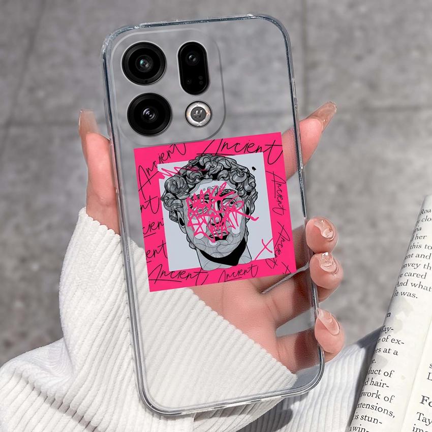 Suitable For Oppo Find X9 X7 X5 Pro X3 X2 Reno11 12 Pro Phone Cover Cute Panda Rabbit Pattern Transparent TPU Dustproof Protective Case For Oppo Shell