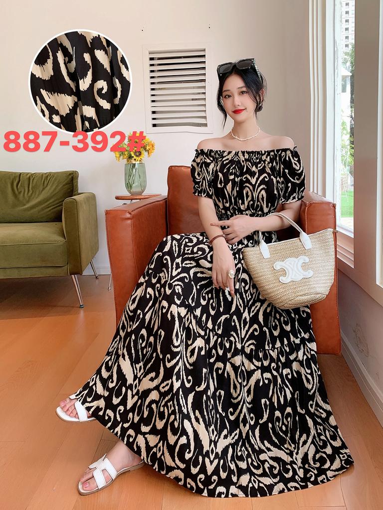 Seaside vacation beach dress cotton floral dress female shabahemi muslim