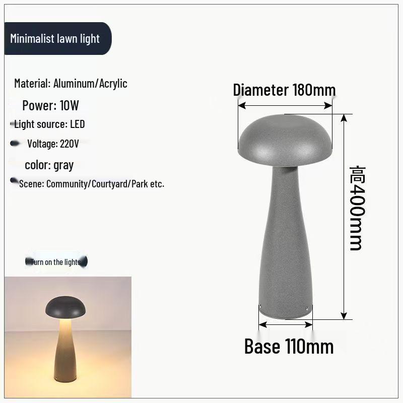 LED Mushroom Lawn Light: Outdoor Waterproof Landscape Lamp for Villa, Courtyard, Park, Community, Garden Décor.
