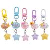 5Pcs Keychain Soft Expression Cloud Glitter Star Charm Key Chain Pendant with Alloy Buckle Schoolbag Decoration