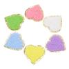 6pcs Heart Shaped Iron On Patches Random Color Golden Stroke Cotton DIY Craft Applique for Jeans Shirt Backpack Wallet