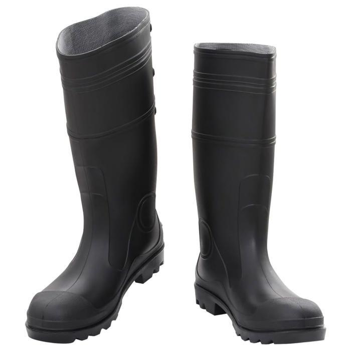 VidaXL Black Rain Boots Size 38-46 PVC