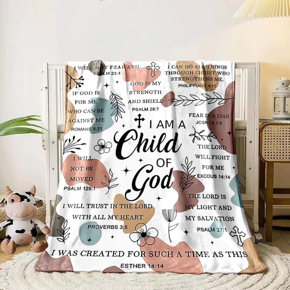 

Religious quotes and symbols on a colorful abstract background. for all seasons blanket lunch break throw gift 80cm x 120cm