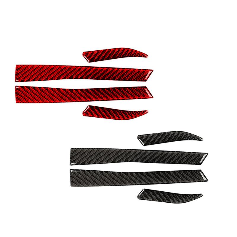 Carbon Fiber Car Rearview Mirror Anti-Scratch Base Strips Protective Interior Decoration Sticker For Ford Mustang 2015-