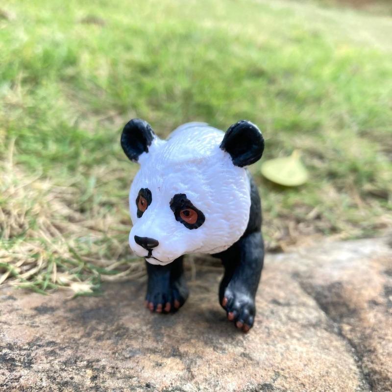 Cute Panda Bamboo Collection Figures Model Wild Animals Action Figurine PVC Miniature Decoration Education Kid Toy