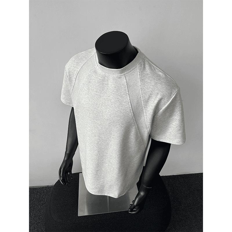 Men's T-shirt, Short-sleeved, Casual Sports Style, Crew Neck Short-sleeved for Men Daily Wear Solid Color Cotton Poly Crew Neck T-shirt for Men