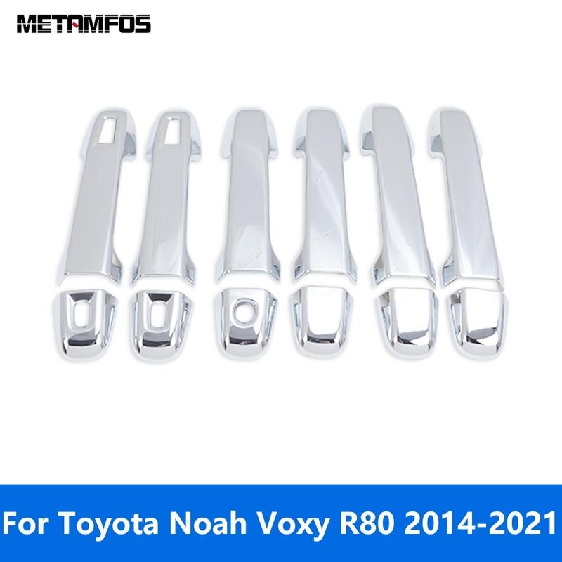For Toyota Noah Voxy R80 2014-  Chrome Side Door Handle Bowl Cover Trim Protection Cap Exterior Accessories Car Styling