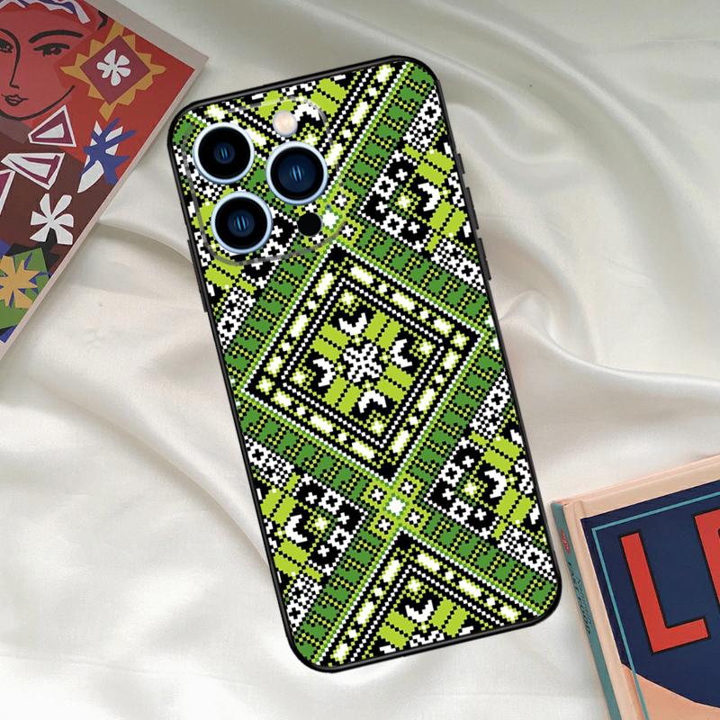 Ukraine Ornament Pattern Case For iPhone 16 15 14 Pro Max Cover For iPhone 16 15 11 12 13 Pro Max Mini XS X XR Plus Capa