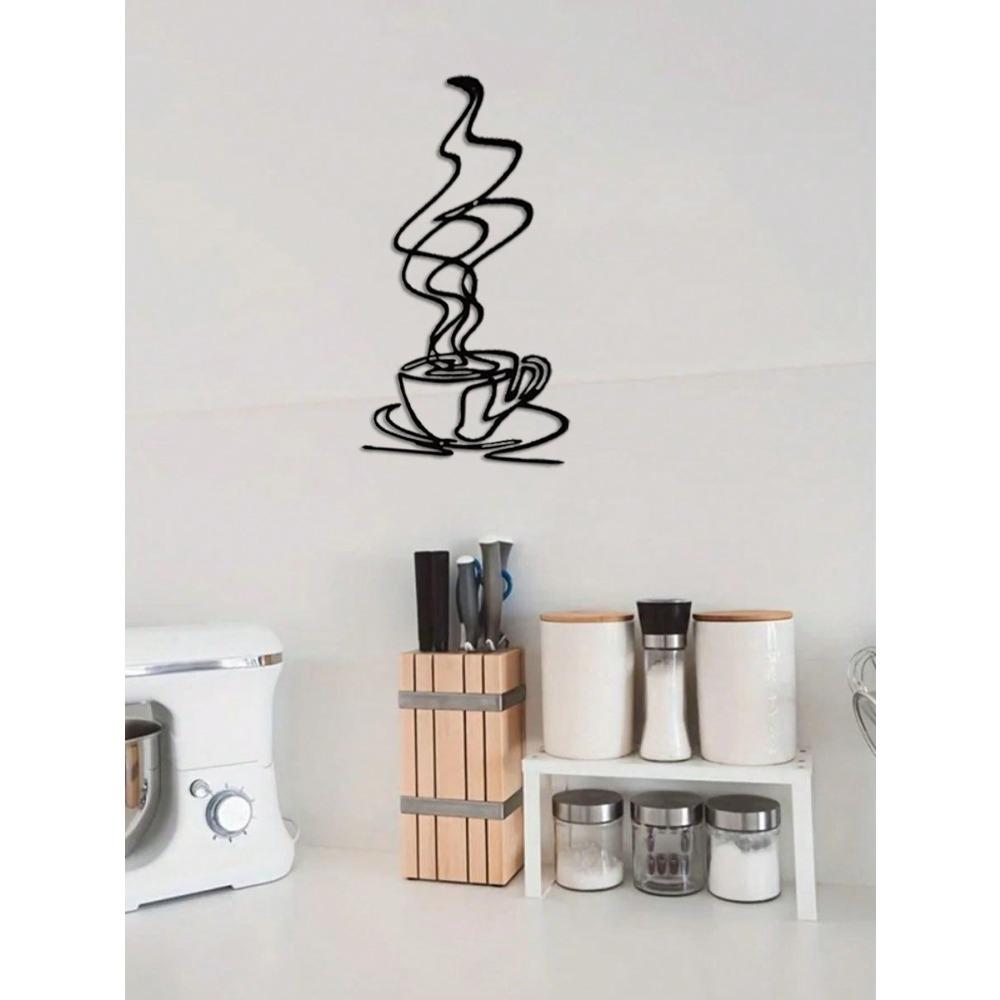 Metalowy Kubek do Kawy Sztuka na Ścianę Rustykalny Wystrój Kuchni Znak do Baru Kawiarni Prezent