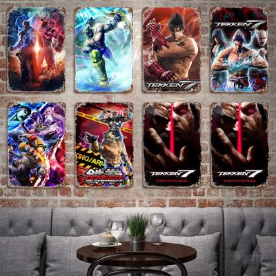 TEKKEN 7 Gra Wideo metalowy Dekor Plakat Vintage Blaszany Znak Metalowy Znak Dekoracyjna Tabliczka do Pubu Baru Jaskini Mężczyzny Klubu Dekoracja Ściany