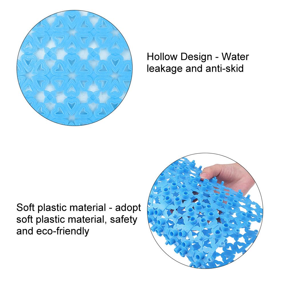 Dog Cat Pet Mat Plastic Spliced Hollow Anti Slip Pads for Pet Cage Mat Bathroom Floor (Blue)
