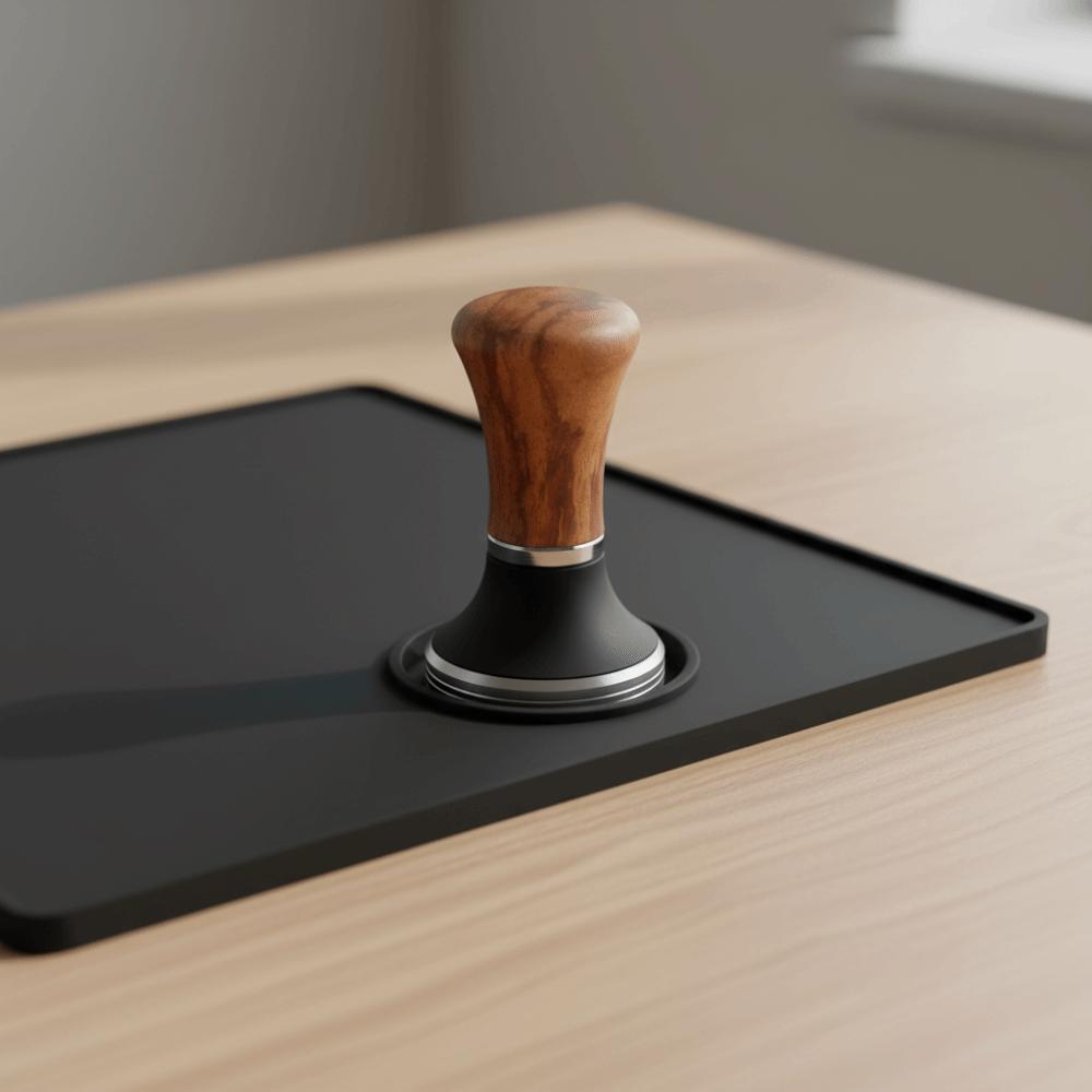 Stainless Steel Flat Base Coffee Tamper Walnut Handle 51/53/58 MM Coffee Powder Pressing Hammer Detachable Manual