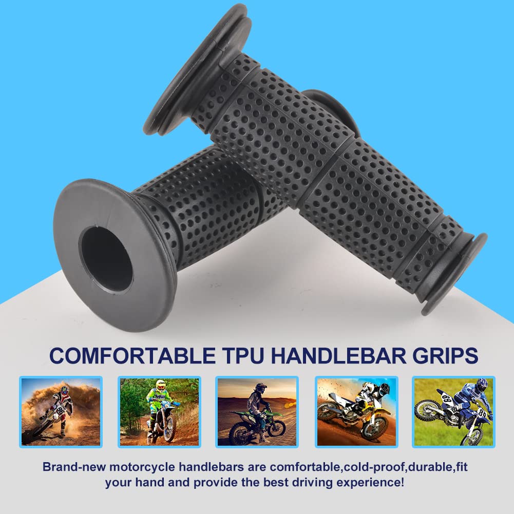KATUR Motorcycle Handlebar Grips 7/8" 22mm 24mm Motocross Non-Slip Rubber Hand Grips for ATV