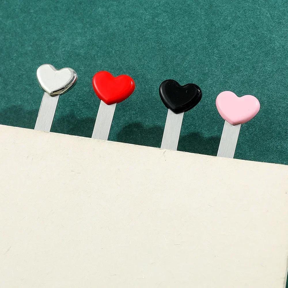 Heart Stainless Steel Bookmark Exquisite Readings Page Mark Stationery for Men Women Simple Literature Bookmark Supplies
