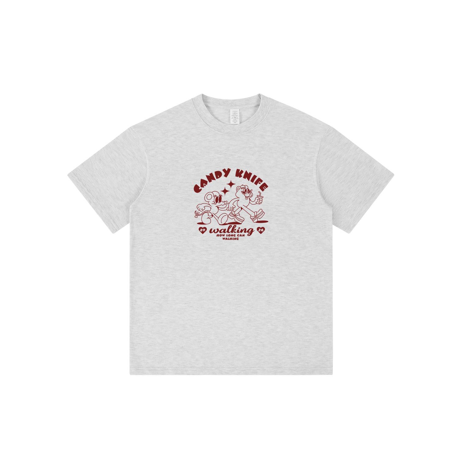 

Модная американская мужская летняя хлопковая футболка больших размеров: Короткий рукав, Свободный крой, Круглый вырез, Рукав до локтя, Парный стиль S хизер серый