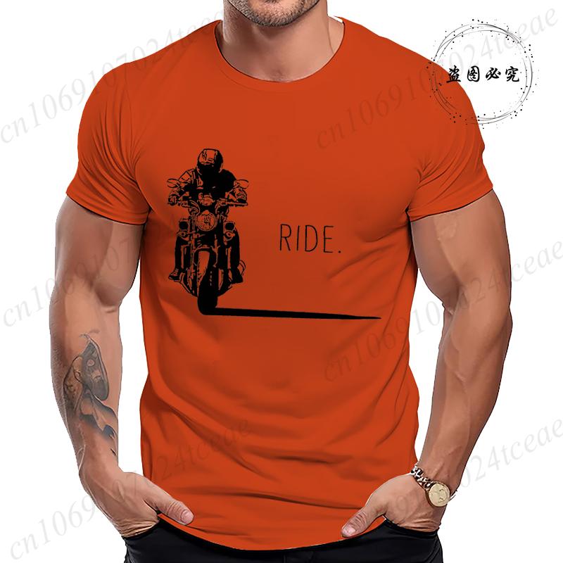 Men's Casual Motorcycle Graphic T-Shirts Man Street Summer Harajuku Tshirt Motorbike Racer Vintage Retro Bike T-Shirts Top Gift