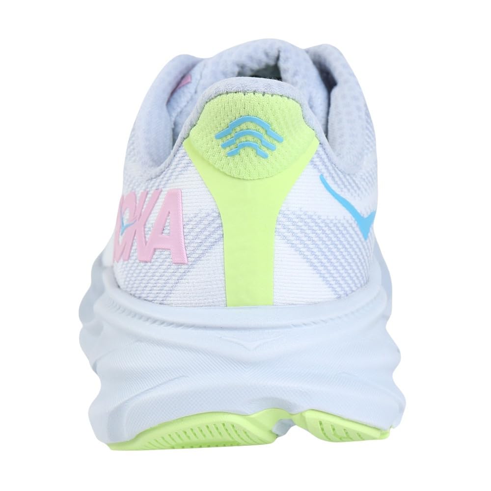 HOKA Clifton 9 Wide Running Gray Sneakers for and Walking Shoes, (1132211-GLLS), Jogging, Cushioning, (Gray/22.5/Women's)