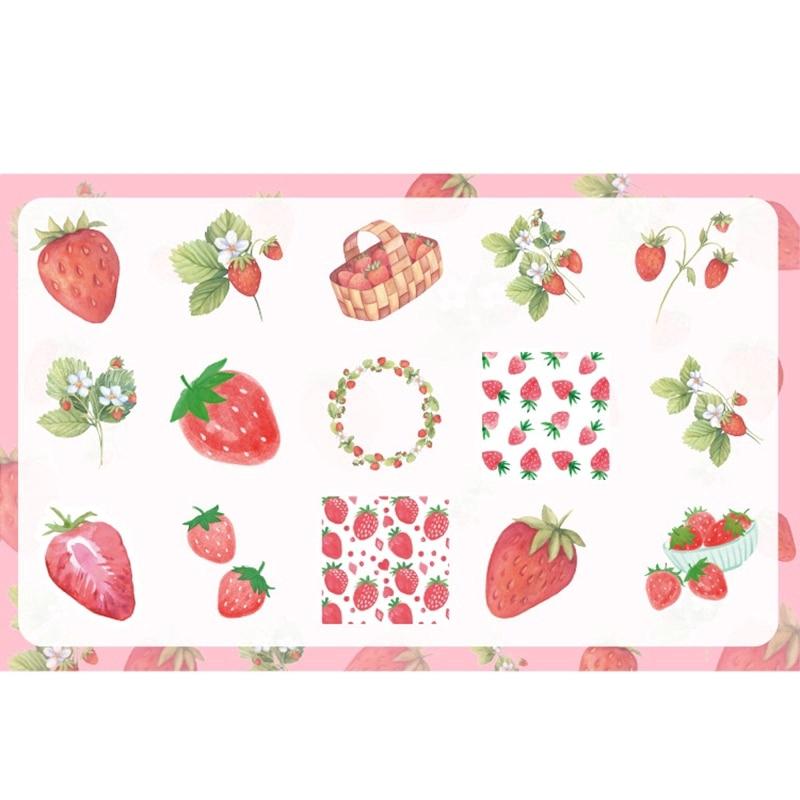 45 Pcs Strawberry Cheese Bullet Journal Decorative Stationery Stickers Scrapbooking