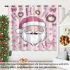 Set Of 2 Pink Santa Claus Printed Curtains Thermal Insulation Multiple Size Living Room Holiday Decoration Light Blocking Made Polyester Machine