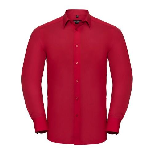 Russell Collection Mens Poplin Tailored Long-Sleeved Shirt