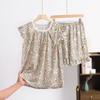 Women's Summer New Sweet Fly Side Cotton Short-sleeved Shorts Suit Large Size Loose Leisure Rayon Home Wear Pajamas