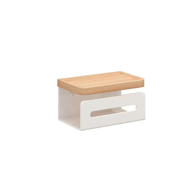 Walnut White/Black Bathroom Paper Towel Holder Aluminum Wall-mounted Toilet Paper Holder Toilet Paper Box Tissue Bathroom Shelf