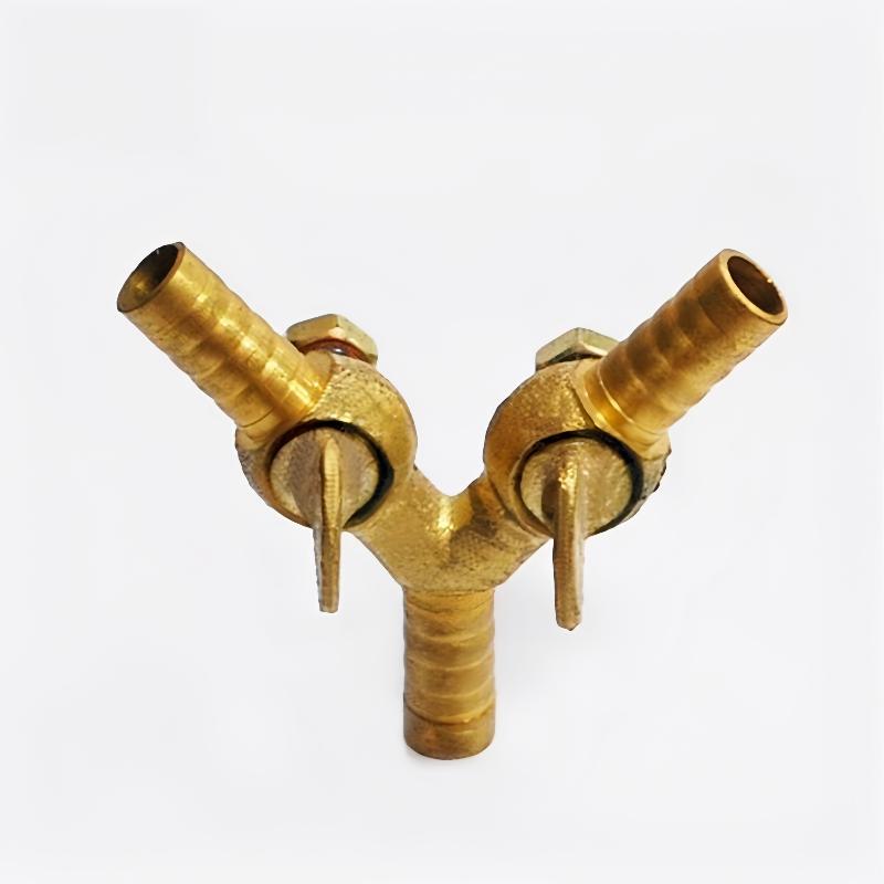 1 PCS Fit Hose Inner Diameter 8mm 10mm Barbed Y 3 Ways Brass Shut Off Valve Gas Valves For Fuel Air Gas