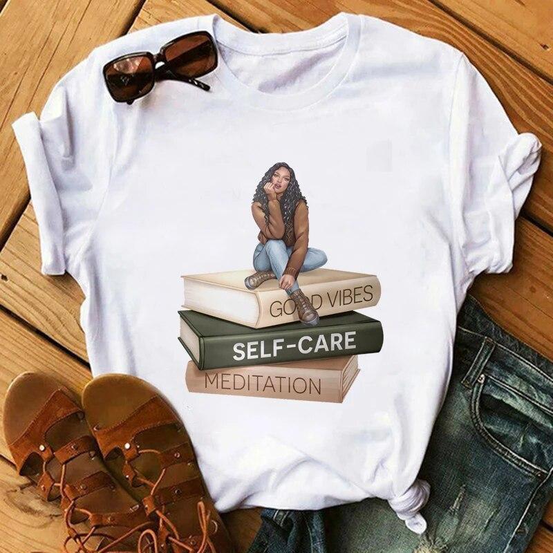 LADY STYLE Woman Summer T Shirt Fashion Printing Art Tee Best Gift Y2K Style Female Clothes Young Girl Feel Cute Lady Tee
