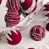 Flocking Christmas Tree Ornament Plastic Painted Ball Christmas Decorations  New Year