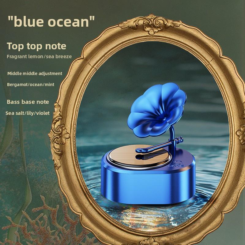 Solar Air Freshener Car Solar Power Aromatherapy Diffuser Fragrance Diffuser Rotating Phonograph Decor For Interior Dashboard